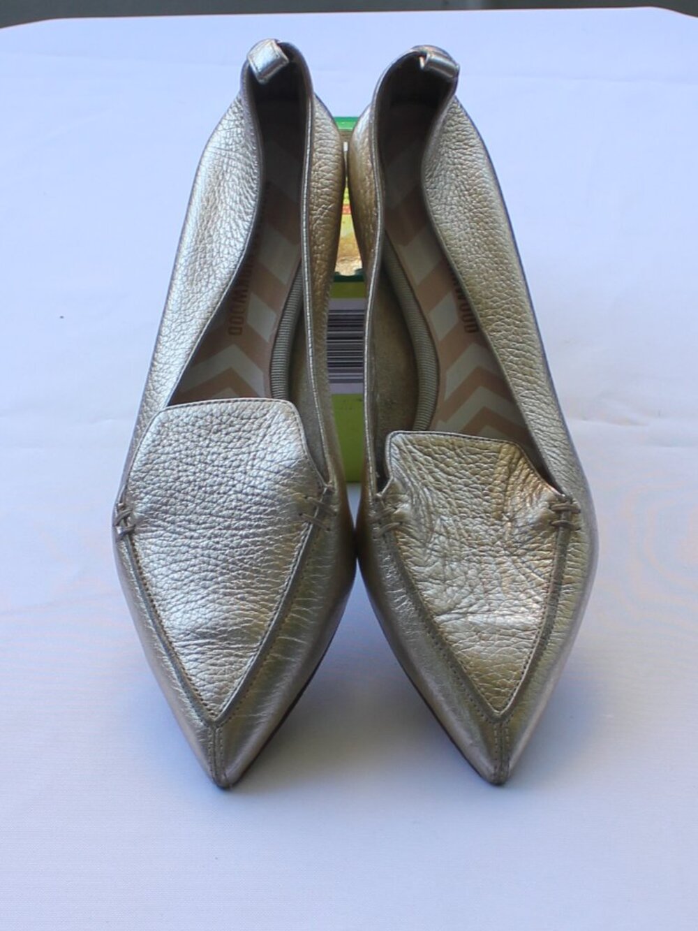 Nicolas Kirkwood Beya  leather gold loafers size 8-8.5